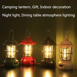 Vintage LED-Campinglaternen wiederaufladbar in vier Farben für Outdoor- und Innenatmosphäre