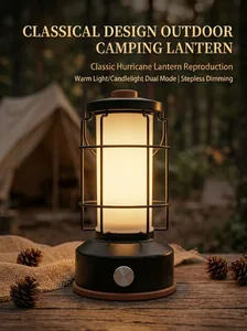 Lanterna da campeggio LED vintage ricaricabile con luce calda e dimmerazione continua
