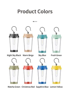Vintage LED camping lantern with hanging hook available in eight different color options