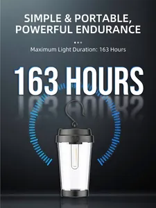 Portable waterproof retro LED camping lantern with extra long 163H battery life for outdoor