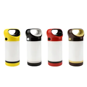 Portable LED camping lantern set in four colors for outdoor hiking and tent lighting