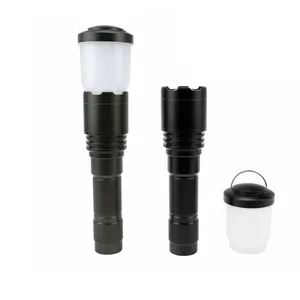 Lampe de poche tactique P70 rechargeable munie d'un diffuseur de lanterne amovible