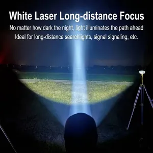 Powerful T6 LED flashlight with ultra-bright long-range beam for outdoor night search.