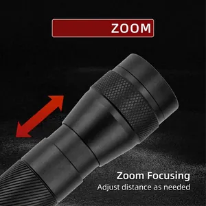 High-intensity aluminum alloy flashlight with adjustable telescopic zoom function