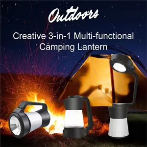 3-In-1 Multi-Functional LED Camping Lantern Rechargeable Flashlight Foldable Desk Lamp Portable SOS Emergency Outdoor Light