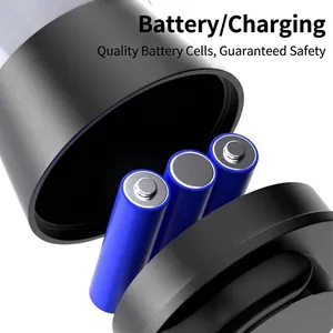 Portable outdoor multifunctional rechargeable LED camping lantern with triple AA battery compartment