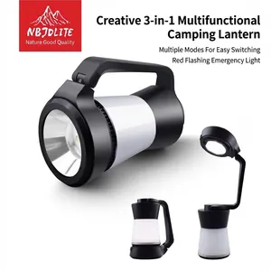 3-in-1 rechargeable LED camping lantern with flashlight and desk lamp modes