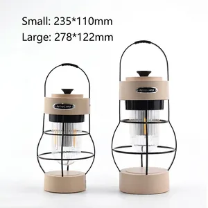 Lanterna da campeggio a LED ricaricabile stile vintage con maniglia, in due misure.