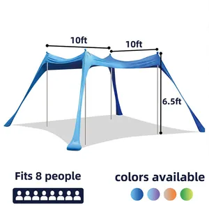 Tenda da spiaggia in Lycra blu 3x3m parasole con dimensioni e capacità per 8 persone dettaglio