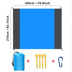Set tappetino da spiaggia impermeabile in poliestere 210T 200x210cm con picchetti