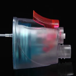 Close-up detail of the plastic spray mechanism for a sports water bottle
