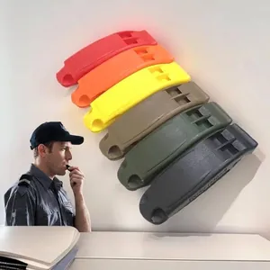 Sifflet de Survie d'Urgence en Plein Air Sifflet en Plastique Haut Décibel Avec Cordon pour Camping Randonnée Sports Nautiques Outil de Sécurité