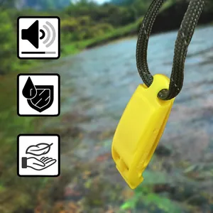 Sifflet de survie jaune haute fréquence avec cordon pour la sécurité en plein air