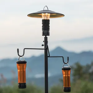 Verstellbarer Laternenstab aus Aluminiumlegierung mit Doppelhaken für das Camping