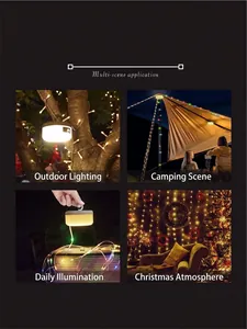 Waterproof LED camping light string for versatile multi-scene outdoor and indoor decoration.