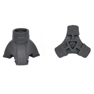 Detail view of 2cm triangular rubber cane tip showing side and anti-slip bottom