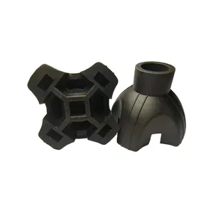 Close-up of 19mm non-slip rubber cane tips with four-legged base