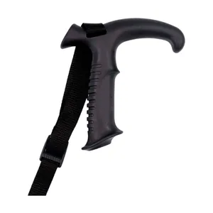 Ergonomischer schwarzer T-Griff für Trekkingstock mit verstellbarer Handschlaufe