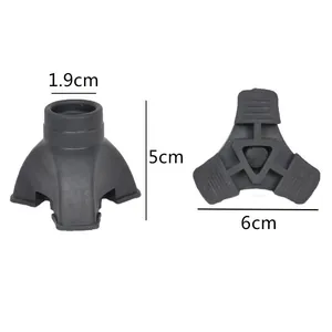 Detailed dimensions showing 1.9cm opening for triangular anti-slip rubber cane tip