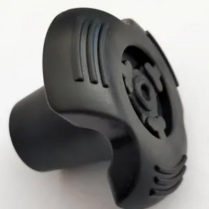 Durable black rubber crutch tip replacement with anti-slip tread for mobility aids