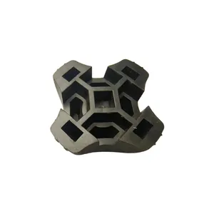 Detailed view of 19mm black rubber crutch base with four-legged anti-slip support design