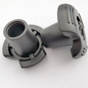 Close-up detail of black anti-slip rubber crutch foot pads for underarm crutches