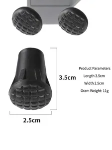 Anti-slip rubber trekking pole tip replacement with 3.5cm height and 2.5cm width