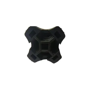 Detailed top-down view of a 19mm four-legged anti-slip rubber cane tip replacement base