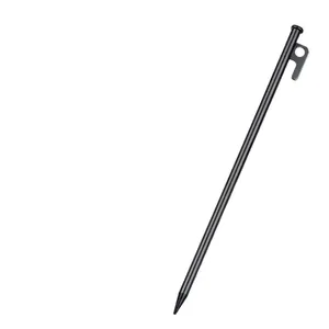 Estaca profesional de metal negro para carpa de camping y asegurar toldos en el exterior