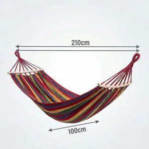 Hamaca doble de lona colorida para camping, dimensiones 210 cm de largo 100 cm de ancho