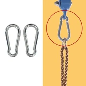 Durable heavy-duty stainless steel carabiner clips for lifting and securing rope attachments