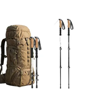 Ergonomische Trekkingstöcke aus Aluminium mit Außenverschlüssen und Wanderrucksack-Set