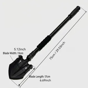 Pala da campeggio tattica pieghevole multifunzionale con dettagli di 75 cm di lunghezza