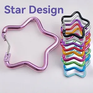 Aluminiumlegierung Fünfzackiger Stern Karabiner Mehrfarbig Sternform Schlüsselanhänger Clip Outdoor Dekorativer Rucksack Haken Stern Stahldraht Tor Schlüsselring