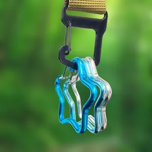 Sternförmige Aluminium-Karabiner mit Drahtschnapper für Outdoor und Accessoires
