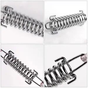 Detail view of high-strength stainless steel tent spring wind rope buckle for camping