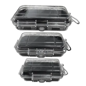 Lot de trois boîtes de rangement d'extérieur transparentes, étanches et antichocs