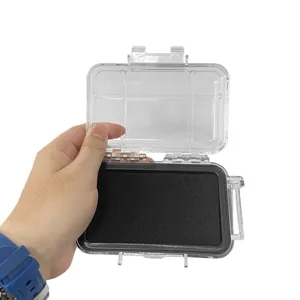 Boîte de rangement extérieure étanche transparente avec doublure en mousse antichoc de voyage
