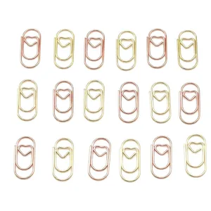 Set di mini graffette creative a forma di cuore con eleganti finiture in oro rosa e placcato oro