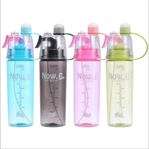 600ml sport mist spray water bottles in four vibrant colors for outdoor cooling