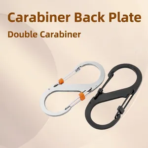 Locking S-Shaped Carabiner Large Stainless Steel 8-Shaped Hook For Outdoor Camping EDC Hiking Multi-functional Attachment