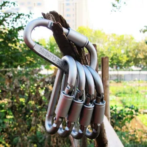 Robuster 8cm D-Form Aluminium-Karabiner mit Schraubverschluss für Outdoor-Ausrüstung