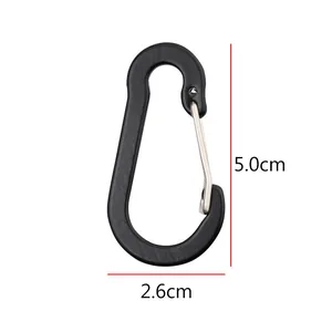 Detailansicht des Alukarabiners in Birnenform mit Maßen von 5,0 cm mal 2,6 cm