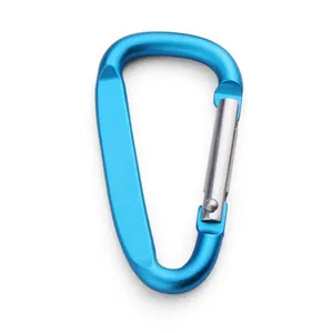 Blauer D-förmiger Karabiner aus Aluminiumlegierung mit langlebigem Schnappverschluss.