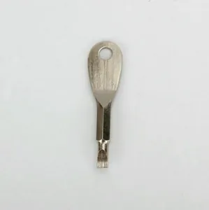 Detailed view of portable mini flat-head screwdriver EDC tool with keychain hole