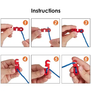 Detailed step-by-step instructions for using high-quality aluminum tent rope tensioner hook