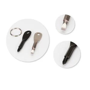 Detail of portable EDC mini screwdriver set with Phillips and flathead tips