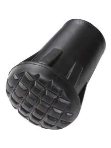 Durable black non-slip rubber trekking pole foot cover replacement tip for outdoor hiking