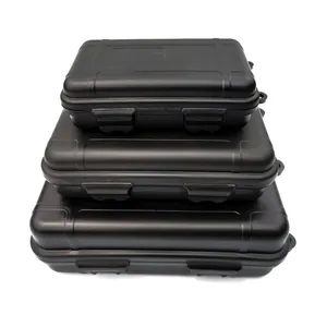 Lot de trois boîtes de survie extérieures noires étanches et antichoc