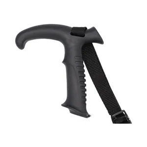 Impugnatura ergonomica nera di ricambio per bastoncini da trekking con cinturino in nylon.
